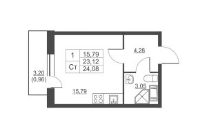 Продам квартиру с общей площадью 22.9м2, 11/11 эт., на улице Западный проезд, г. Ской пок имени свердлова, Ленинградская обл., Россия, агентство JCat