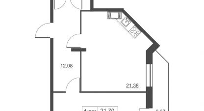 Продам квартиру 1 комнатную с общей площадью 59.2м2, 11/11 эт., на улице Западный проезд, г. Ской пок имени свердлова, Ленинградская обл., Россия, агентство JCat. Фотография №1