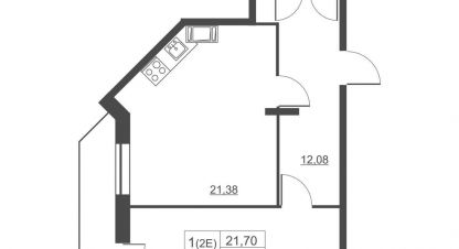 Продам квартиру 1 комнатную с общей площадью 59.2м2, 10/11 эт., на улице Западный проезд, г. Ской пок имени свердлова, Ленинградская обл., Россия, агентство JCat. Фотография №1