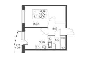 Продам квартиру 1 комнатную с общей площадью 35.3м2, 10/11 эт., на улице Западный проезд, г. Ской пок имени свердлова, Ленинградская обл., Россия, агентство JCat