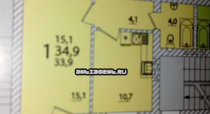 Купить квартиру 1 комнатную, 35 кв. м. Фотография №1 Продам квартиру 1 комнатную с общей площадью 35м2, 4/5 эт., на улице Тургеневское шоссе ул, г. Новая адыгея аул, Адыгея респ., Россия, агентство АН Кредо. Фотография №1