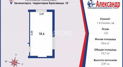 Купить комнату в г. Зеленогорск. Фотография №2