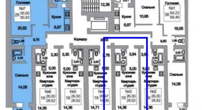 Купить квартиру 1 комнатную, 26 кв. м. Фотография №1 Продам квартиру 1 комнатную с общей площадью 26м2, 8/10 эт., на улице Имени академика н н семенова, Кировский район, г. Саратов, Саратовская обл., Россия, агентство АН Империя. Фотография №1