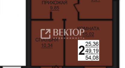 Купить квартиру 2-х комнатную, 55 кв. м., Россия, г. Дерябиха. Фотография №10
