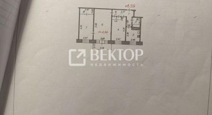 Купить квартиру 3-х комнатную, 56 кв. м. Фотография №1 Продам квартиру 3-х комнатную с общей площадью 56м2, 5/5 эт., на улице Куликова, г. Иваново, Ивановская обл., Россия, агентство Вектор. Фотография №1