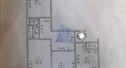 Продам квартиру 3-х комнатную с общей площадью 71.2м2, 3/5 эт., на улице Главная, г. Сюктерка, Чувашия респ., Россия, агентство Агентство недвижимости Ориентир. Фотография №1