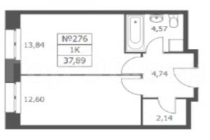 Продам квартиру 1 комнатную с общей площадью 37.89м2, 2/20 эт., на улице Волковская, г. Люберцы, Московская обл., Россия, агентство ГорОбмен