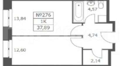 Продам квартиру 1 комнатную с общей площадью 37.89м2, 2/20 эт., на улице Волковская, г. Люберцы, Московская обл., Россия, агентство ГорОбмен. Фотография №1