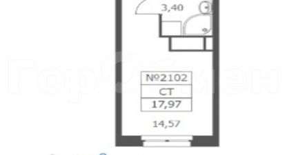 Продам квартиру с общей площадью 17.97м2, 2/20 эт., на улице Волковская, г. Люберцы, Московская обл., Россия, агентство ГорОбмен. Фотография №1