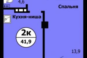 Продам квартиру 2-х комнатную с общей площадью 42.8м2, 16/21 эт., на улице Лесопарковая ул, Октябрьский район, г. Красноярск, Красноярский край, Россия, агентство Интернет-партнер