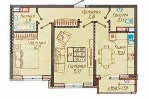 Продам квартиру 2-х комнатную с общей площадью 56.8м2, 7/9 эт., на улице Им  генерала корнилова ул, Прикубанский окр район, г. Краснодар, Краснодарский край, Россия, агентство Аурус-Риэлт