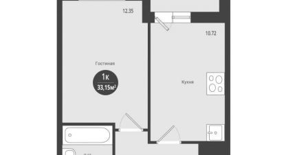 Продам квартиру 1 комнатную с общей площадью 33.15м2, 17/20 эт., на улице Студенческая, Первомайский район, г. Ростов-на-Дону, Ростовская обл., Россия, агентство Аврора. Фотография №1