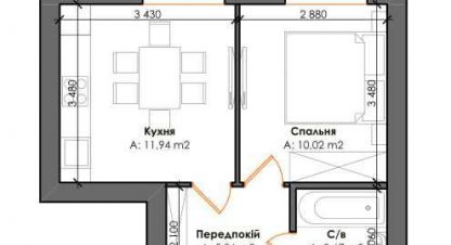 Купить квартиру 1 комнатную, 31 кв. м., Украина, г. Гатное . Фотография №9