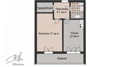 Купить квартиру 1 комнатную, 40.3 кв. м., Россия, г. Новоалтайск. Фотография №9