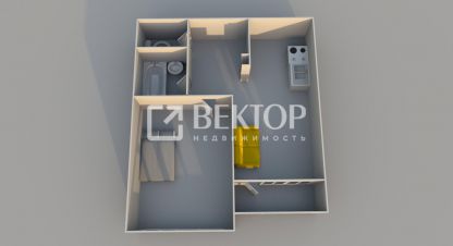Продам квартиру 1 комнатную с общей площадью 42.9м2, 9/9 эт., на улице Моторостроителей проезд, Дзержинский район, г. Ярославль, Ярославская обл., Россия, агентство Вектор. Фотография №1