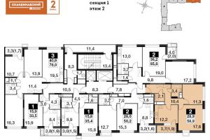 Продам квартиру 2-х комнатную с общей площадью 58.9м2, 2/16 эт., на улице Осташковское шоссе, г. Мытищи, Московская обл., Россия, агентство JCat