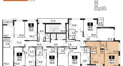 Продам квартиру 2-х комнатную с общей площадью 58.9м2, 2/16 эт., на улице Осташковское шоссе, г. Мытищи, Московская обл., Россия, агентство JCat. Фотография №1