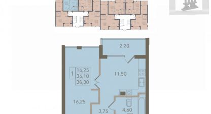 Продам квартиру 1 комнатную с общей площадью 38.3м2, 2/4 эт., на улице Дюнная ул, г. Лесное, Калининградская обл., Россия, агентство ООО Базис-Недвижимость. Фотография №1