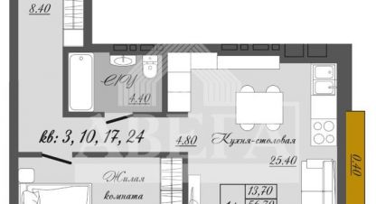 Купить 2-х комнатную квартиру в г. Оренбург. Фотография №2