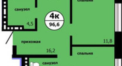 Продам квартиру 4-х комнатную с общей площадью 96.6м2, 11/19 эт., на улице Лесников ул, Свердловский район, г. Красноярск, Красноярский край, Россия, агентство Интернет-партнер. Фотография №1