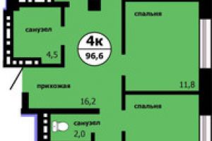 Продам квартиру 4-х комнатную с общей площадью 96.6м2, 11/19 эт., на улице Лесников ул, Свердловский район, г. Красноярск, Красноярский край, Россия, агентство Интернет-партнер