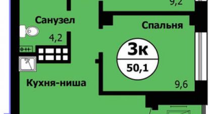 Купить 3-х комнатную квартиру в г. Красноярск. Фотография №2