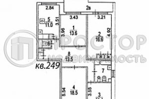 Продам квартиру 4-х комнатную с общей площадью 92.2м2, 6/16 эт., на улице Вернадского пр-кт, Тропарёво-Никулино (ЗАО) район, г. Москва, Москва, Россия, агентство Интернет-партнер