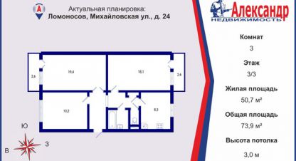 Купить 3-х комнатную квартиру в г. Тарасовка. Фотография №2