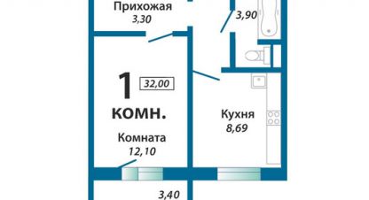 Купить квартиру 1 комнатную, 32 кв. м., Россия, г. Челябинск. Фотография №10