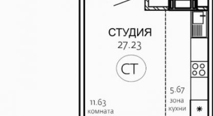 Продам квартиру с общей площадью 27м2, 9/10 эт., на улице Маршала чуйкова ул, Курчатовский район район, г. Челябинск, Челябинская обл., Россия, агентство Интернет-партнер. Фотография №1
