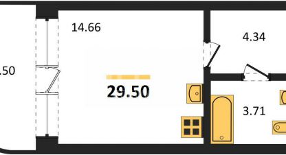 Купить квартиру 1 комнатную, 29.5 кв. м., Россия, г. Прибрежное . Фотография №9