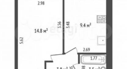 Купить квартиру 1 комнатную, 37 кв. м., Россия, г. Семеновка. Фотография №9