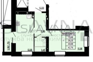 Продам квартиру 1 комнатную с общей площадью 42.78м2, 2/5 эт., на улице Войкова, Центральный район, г. Кострома, Костромская обл., Россия, агентство Служба недвижимости СЛАВНА
