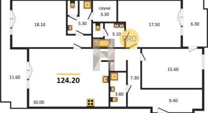 Продам квартиру 3-х комнатную с общей площадью 124м2, 3/9 эт., Ленинградский район, г. Калининград, Калининградская обл., Россия, агентство Home Invest. Фотография №1
