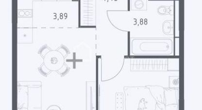 Продам квартиру 1 комнатную с общей площадью 36.38м2, 12/17 эт., на улице 7 1, г. Ямкино, Московская обл., Россия, агентство Новый Формат. Фотография №1