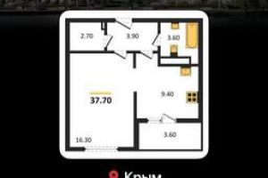 Продам квартиру 1 комнатную с общей площадью 37.7м2, 7/14 эт., на улице Ная ул, Железнодорожный район, г. Симферополь , Крым авт. респ., Россия, агентство Интернет-партнер