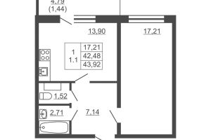 Продам квартиру 1 комнатную с общей площадью 43.92м2, 11/16 эт., на улице Западный проезд, г. Ской пок имени свердлова, Ленинградская обл., Россия, агентство JCat Продам квартиру 1 комнатную с общей площадью 43.92м2, 11/16 эт., на улице Западный проезд, г. Ской пок имени свердлова, Ленинградская обл., Россия, агентство JCat