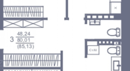 Купить квартиру 3-х комнатную, 85 кв. м., Россия, г. Нежинка. Фотография №8