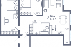Продам квартиру 3-х комнатную с общей площадью 85м2, 3/3 эт., на улице 70 лет победы, г. Нежинка, Оренбургская обл., Россия, агентство ЦН "Авега"