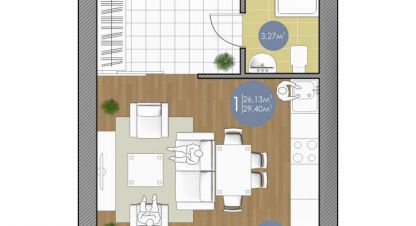 Купить квартиру, 30 кв. м., Россия, г. Посёлок ный. Фотография №10