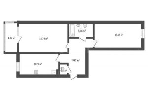 Продам квартиру 2-х комнатную с общей площадью 57.9м2, 1/16 эт., на улице Современников, г. Новогорелово, Санкт-Петербург, Россия