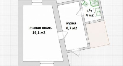 Продаётся 1 комнатная квартира в г. Евпатория. Фотография №6