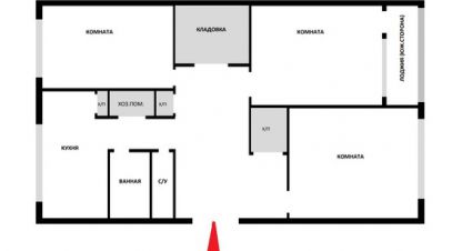 Продам квартиру 3-х комнатную с общей площадью 73м2, 4/5 эт., на улице Школьная ул, г. Малое Верево, Ленинградская обл., Россия, агентство Интернет-партнер. Фотография №1