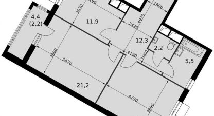 Купить квартиру 2-х комнатную, 74 кв. м. Фотография №1 Продам квартиру 2-х комнатную с общей площадью 74м2, 7/16 эт., на улице Римский проезд, г. Пок развилка, Московская обл., Россия, агентство Джойнио. Фотография №1