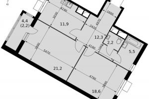 Продам квартиру 2-х комнатную с общей площадью 74м2, 7/16 эт., на улице Римский проезд, г. Пок развилка, Московская обл., Россия, агентство Джойнио