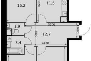 Продам квартиру 3-х комнатную с общей площадью 73.2м2, 2/16 эт., на улице Римский проезд, г. Пок развилка, Московская обл., Россия, агентство Джойнио