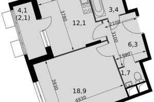 Продам квартиру 1 комнатную с общей площадью 44.4м2, 9/16 эт., на улице Римский проезд, г. Пок развилка, Московская обл., Россия, агентство Джойнио