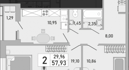Купить квартиру 2-х комнатную, 58.3 кв. м. Фотография №9 Купить квартиру 2-х комнатную, 58.3 кв. м., Россия, г. Уфа. Фотография №9
