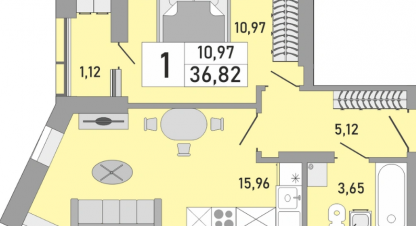 Купить квартиру 1 комнатную, 26.1 кв. м. Фотография №10 Купить квартиру 1 комнатную, 26.1 кв. м., Россия, г. Уфа. Фотография №10